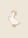 Sticker of a goose with a hat holding a wand